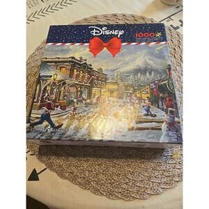 Disney Thomas Kinkade Christmas Puzzle 1000 Pieces Mickey & Friends Holiday New